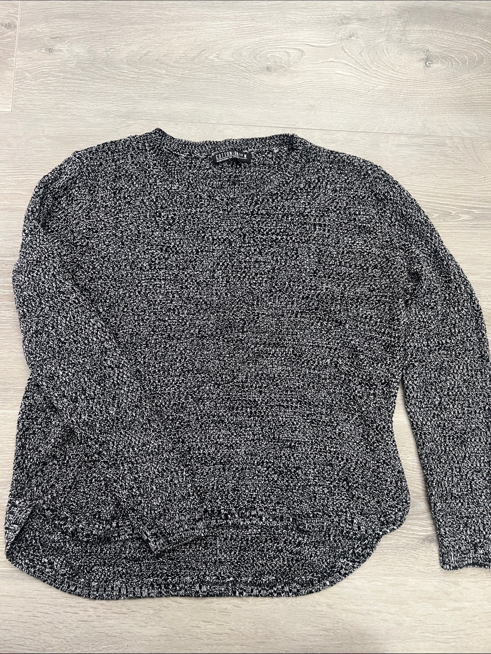 Cotton On Marled Black & White Crewneck Sweater